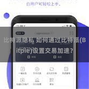 比特派隐私 如何通过比特派(Bitpie)设置交易加速？