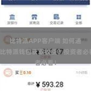 比特派APP客户端 如何通过比特派钱包获取收益？投资者必看！